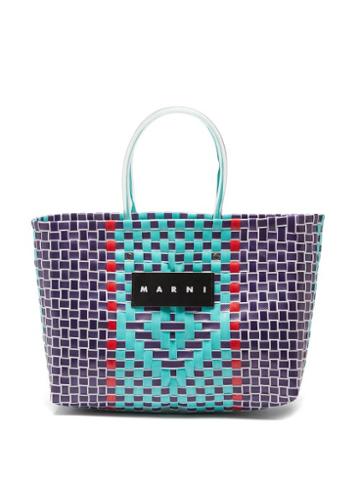Marni Market - Hand-woven Tote Bag - Mens - Blue Multi
