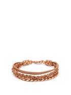 Matchesfashion.com Emanuele Bicocchi - Braided And Curb-chain Rose-gold Plated Bracelet - Mens - Gold
