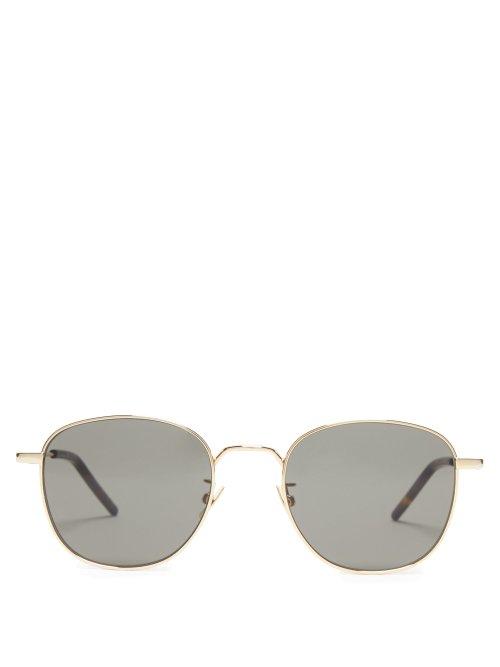 Matchesfashion.com Saint Laurent - Round Metal Sunglasses - Womens - Gold Multi
