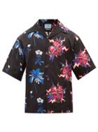 Matchesfashion.com Prada - Flower And Heart Print Cotton Shirt - Mens - Multi