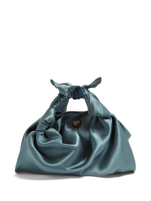 Matchesfashion.com The Row - The Ascot Silk Clutch - Womens - Light Blue