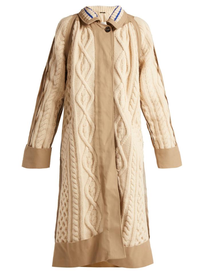 Maison Margiela Cable-knit Wool-blend Coat