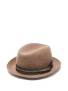 Giorgio Armani Grosgrain-trimmed Wool-felt Trilby Hat