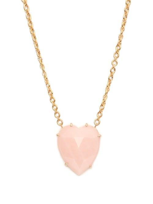 Matchesfashion.com Irene Neuwirth - Love Large Pink-opal & 18kt Gold Necklace - Womens - Pink