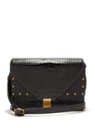 Matchesfashion.com Saint Laurent - Margaux Crocodile Effect Leather Shoulder Bag - Womens - Black