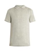 Wooyoungmi No-button Wool And Silk-blend Polo Shirt