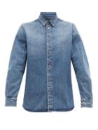 Matchesfashion.com Stella Mccartney - Nicholas Logo Print Denim Shirt - Mens - Light Blue