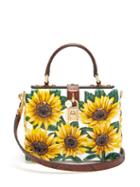 Matchesfashion.com Dolce & Gabbana - Sicily Sunflower Print Box Bag - Womens - White Multi