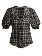 Matchesfashion.com Isabel Marant - Abies Puff Sleeve Organza Blouse - Womens - Black