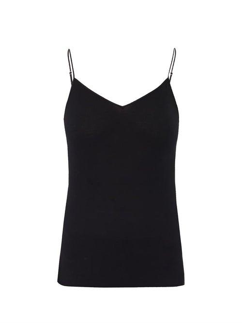 Ladies Lingerie Hanro - Seamless Cotton-jersey Cami Top - Womens - Black
