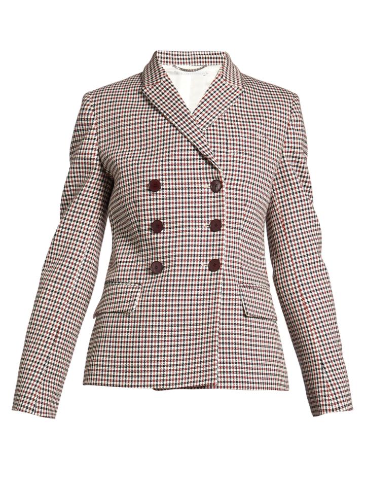 Stella Mccartney Olivia Double-breasted Checked Blazer
