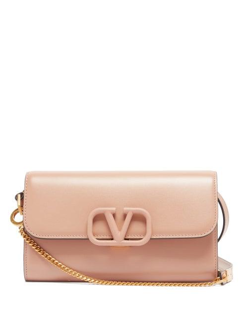 Matchesfashion.com Valentino Garavani - V-sling Leather Cross-body Bag - Womens - Nude