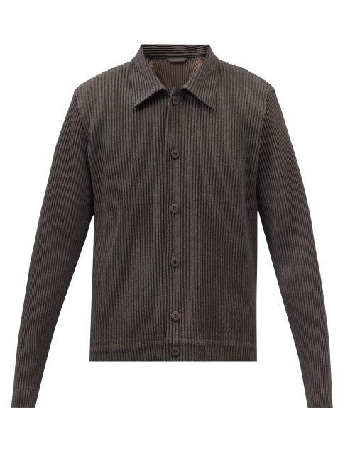 Homme Pliss Issey Miyake - Technical-pleated Jacket - Mens - Dark Grey