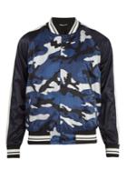 Valentino Camouflage-printed Satin Bomber Jacket