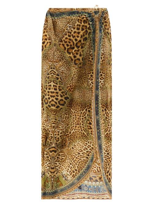 Matchesfashion.com Camilla - Crystal-embellished Leopard-print Sarong - Womens - Leopard