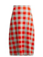 Matchesfashion.com Jil Sander - Checked Midi Skirt - Womens - Red Multi