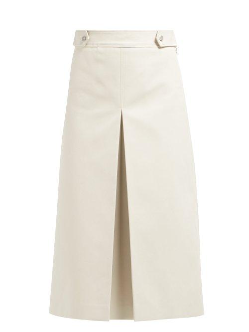 Matchesfashion.com Franoise - A Line Cotton Midi Skirt - Womens - Beige