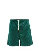 Gucci - Off The Grid Gg-jacquard Nylon Shorts - Mens - Dark Green Multi