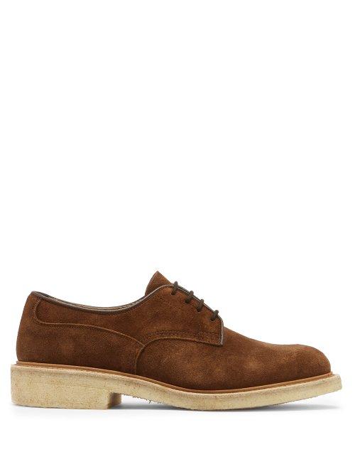 Matchesfashion.com Tricker's - Woodstock Suede Derby Shoes - Mens - Dark Brown