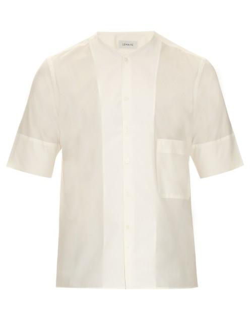 Lemaire Collarless Cotton-poplin Shirt