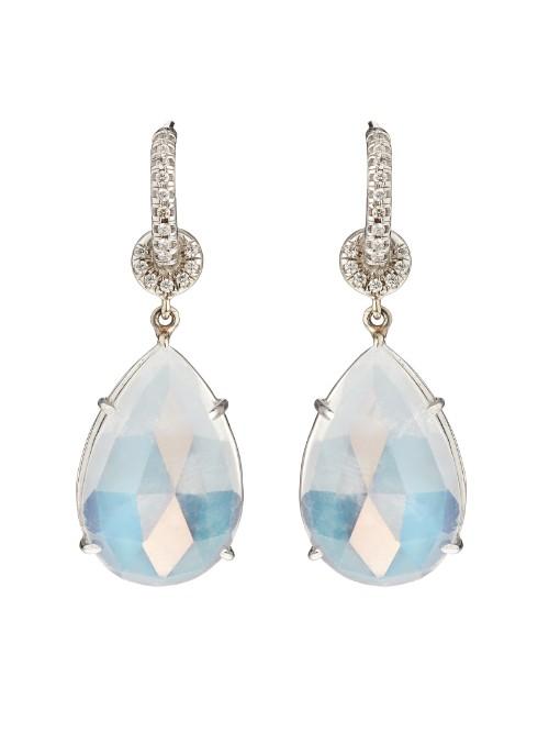 Nsr Nina Runsdorf Moonstone & White-gold Earrings