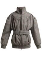 Matchesfashion.com Miu Miu - Houndstooth Wool Jacket - Womens - Grey Multi