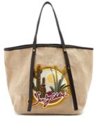 See By Chloé Cactus And Logo-embroidered Canvas Tote Bag