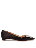 Matchesfashion.com Rupert Sanderson - New Aga Satin And Crystal Embellished Pumps - Womens - Black