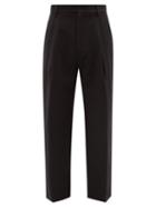 Raey - Wide-leg Linen And Wool-blend Pleated Trouser - Mens - Black