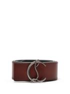 Matchesfashion.com Christian Louboutin - Reversible Logo Buckle Leather Belt - Mens - Brown