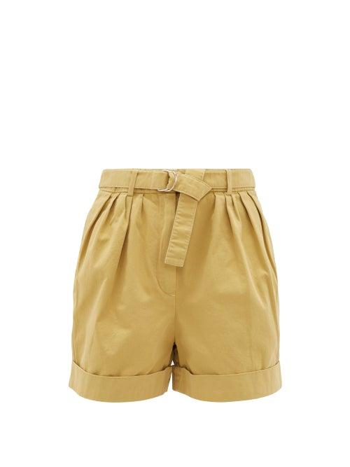 Matchesfashion.com Acne Studios - Rowanne Belted Cotton-twill Shorts - Womens - Beige