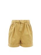 Matchesfashion.com Acne Studios - Rowanne Belted Cotton-twill Shorts - Womens - Beige