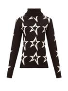 Matchesfashion.com Perfect Moment - Stardust Star Intarsia Roll Neck Wool Sweater - Womens - Black Print