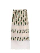 Wes Gordon Lace-panelled Crepe Midi Skirt