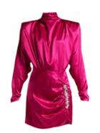 Matchesfashion.com Alessandra Rich - Crystal Embellished Silk Satin Mini Dress - Womens - Pink