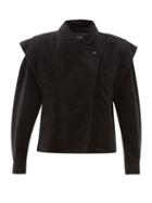 Matchesfashion.com Isabel Marant - Dina Double Breasted Cotton Moleskin Jacket - Womens - Black
