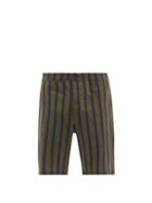 Matchesfashion.com Oliver Spencer - Drawstring Striped Cotton-blend Shorts - Mens - Dark Beige