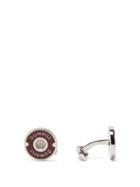 Mens Accessories Dunhill - Logo-roundel Enamelled Sterling-silver Cufflinks - Mens - Red Silver