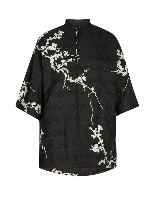 Matchesfashion.com Haider Ackermann - Floral Kimono Shirt - Mens - Black