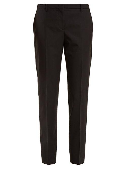 Matchesfashion.com No. 21 - Mid Rise Wool Blend Cigarette Trousers - Womens - Black