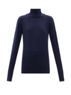 Ladies Rtw Jil Sander - Roll-neck Cashmere Sweater - Womens - Navy