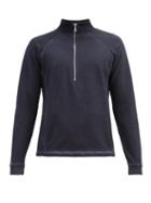 Matchesfashion.com Folk - Stand-collar Zipped Cotton-jersey Sweater - Mens - Navy