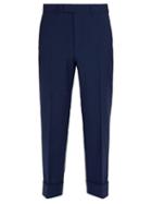 Matchesfashion.com Gucci - Cropped Mohair And Wool Blend Trousers - Mens - Blue