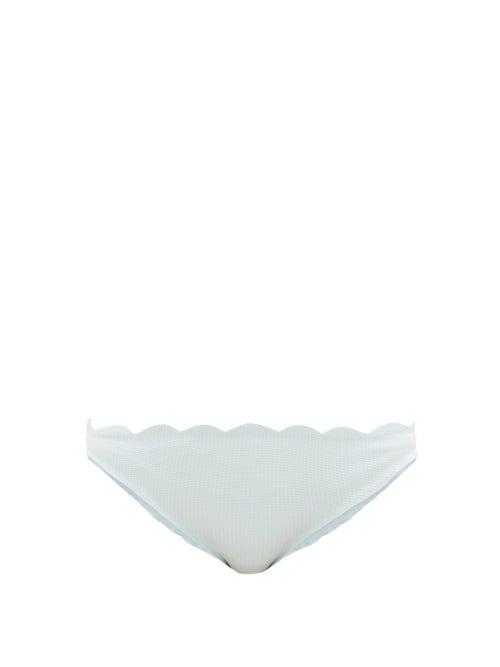 Matchesfashion.com Marysia - Santa Barbara Scalloped-edge Bikini Briefs - Womens - Light Blue