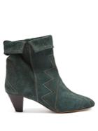Isabel Marant Dyna Zigzag-embellished Suede Ankle Boots