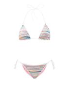 Matchesfashion.com Missoni - Glitter-stripe String Bikini - Womens - White Multi