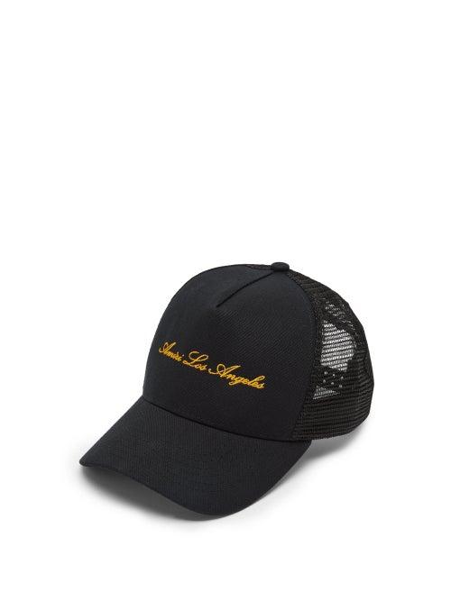 Matchesfashion.com Amiri - Logo-embroidered Cotton Trucker Hat - Mens - Black
