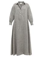Matchesfashion.com Asceno - Porto Linen Maxi Dress - Womens - Grey