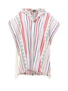 Matchesfashion.com Isabel Marant - Pilen Striped Hooded Cotton-blend Poncho - Womens - White Multi