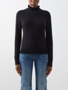 Nili Lotan - Francis Ruffled-neck Cashmere Sweater - Womens - Dark Navy